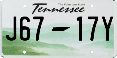 TN license plate J6717Y