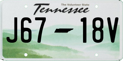 TN license plate J6718V
