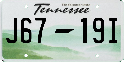 TN license plate J6719I