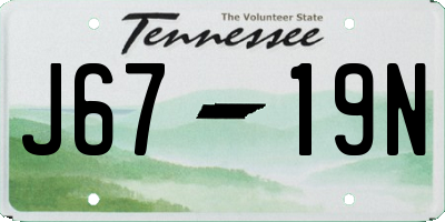 TN license plate J6719N