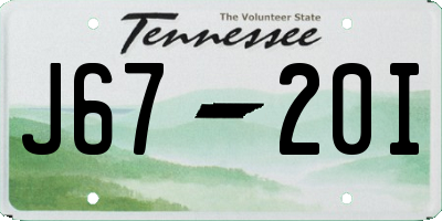 TN license plate J6720I