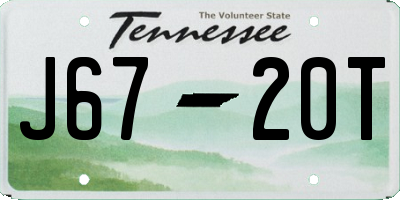 TN license plate J6720T