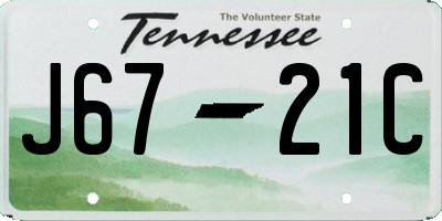 TN license plate J6721C