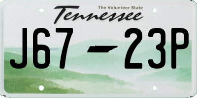 TN license plate J6723P