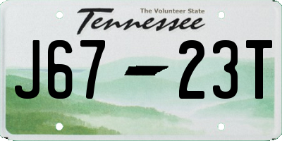 TN license plate J6723T