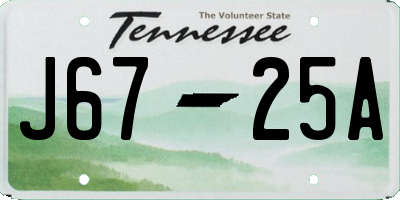 TN license plate J6725A