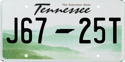 TN license plate J6725T