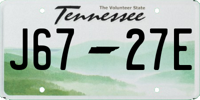 TN license plate J6727E