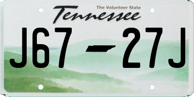 TN license plate J6727J