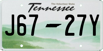TN license plate J6727Y