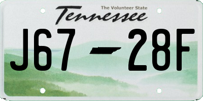TN license plate J6728F