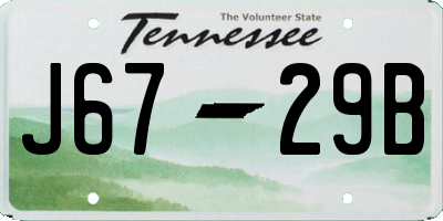 TN license plate J6729B