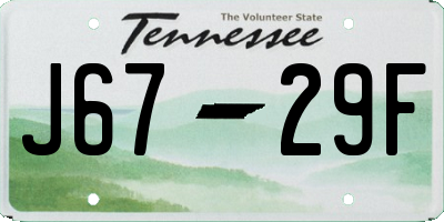 TN license plate J6729F