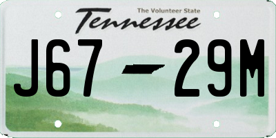 TN license plate J6729M