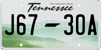 TN license plate J6730A