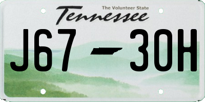 TN license plate J6730H