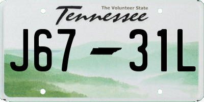 TN license plate J6731L