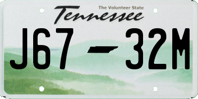 TN license plate J6732M