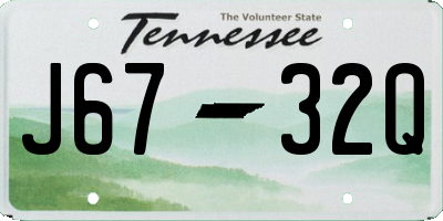 TN license plate J6732Q