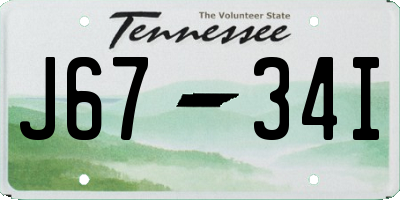 TN license plate J6734I
