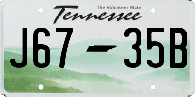 TN license plate J6735B