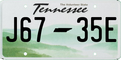 TN license plate J6735E
