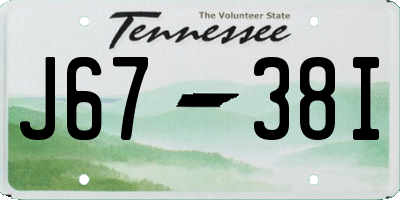 TN license plate J6738I