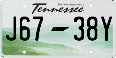 TN license plate J6738Y