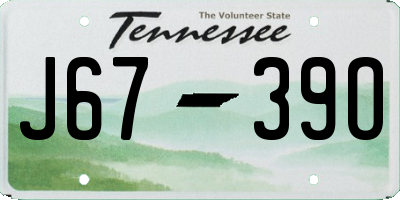 TN license plate J6739O