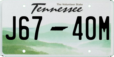 TN license plate J6740M