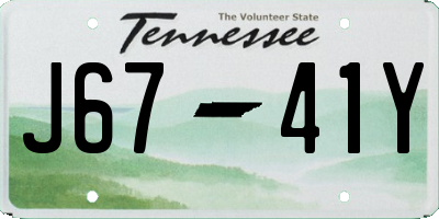 TN license plate J6741Y
