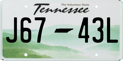 TN license plate J6743L