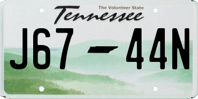 TN license plate J6744N