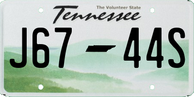 TN license plate J6744S