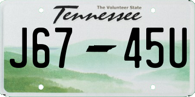 TN license plate J6745U