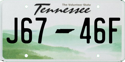 TN license plate J6746F