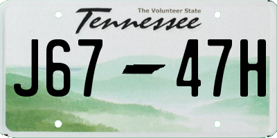 TN license plate J6747H