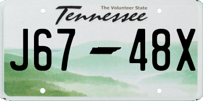 TN license plate J6748X