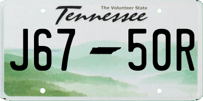 TN license plate J6750R