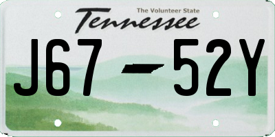 TN license plate J6752Y
