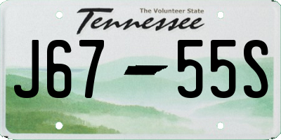 TN license plate J6755S