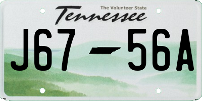 TN license plate J6756A