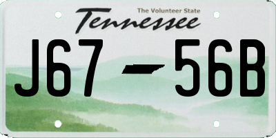 TN license plate J6756B