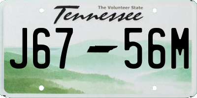 TN license plate J6756M