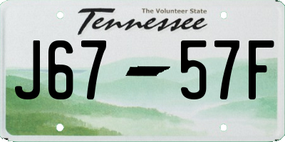 TN license plate J6757F