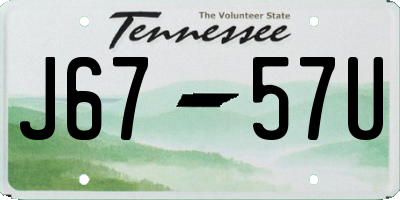 TN license plate J6757U