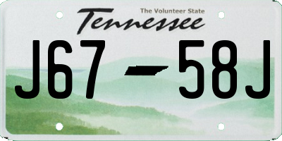 TN license plate J6758J