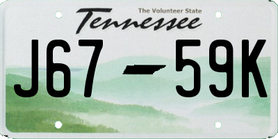 TN license plate J6759K
