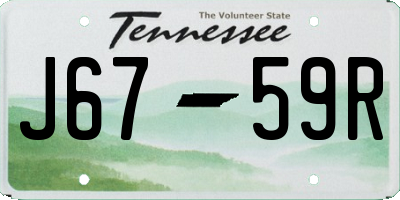 TN license plate J6759R