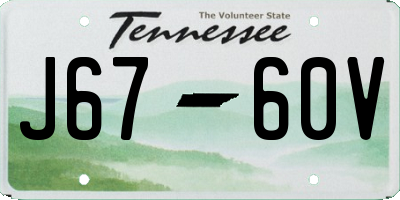 TN license plate J6760V